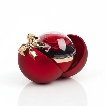 BOITE SPHÈRE MAGIQUE ROUGE AVEC COLLIER SOLEIL ET LUNE