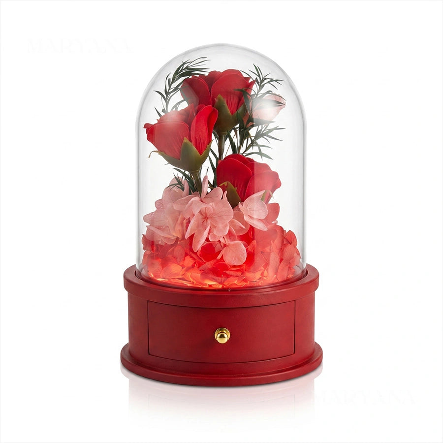 BOÎTE JARDIN D'AMOUR AVEC COLLIER CŒUR INFINI