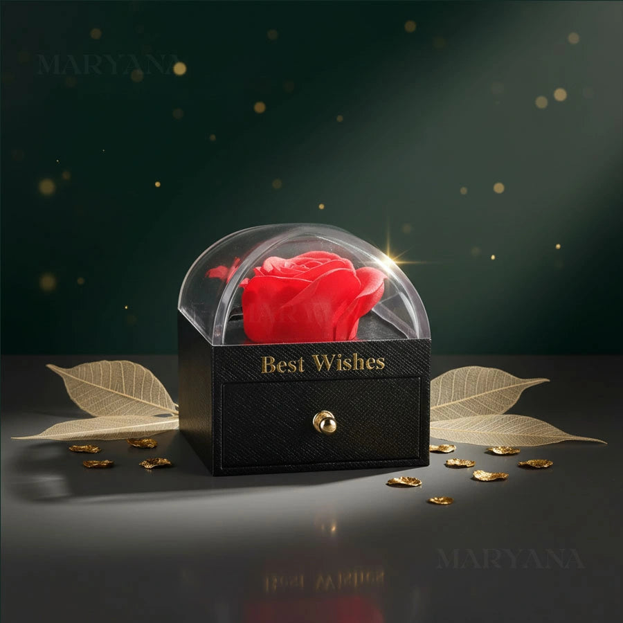 BOITE AMOUR ETERNEL NOIRE - COLLIER RUBY BOW