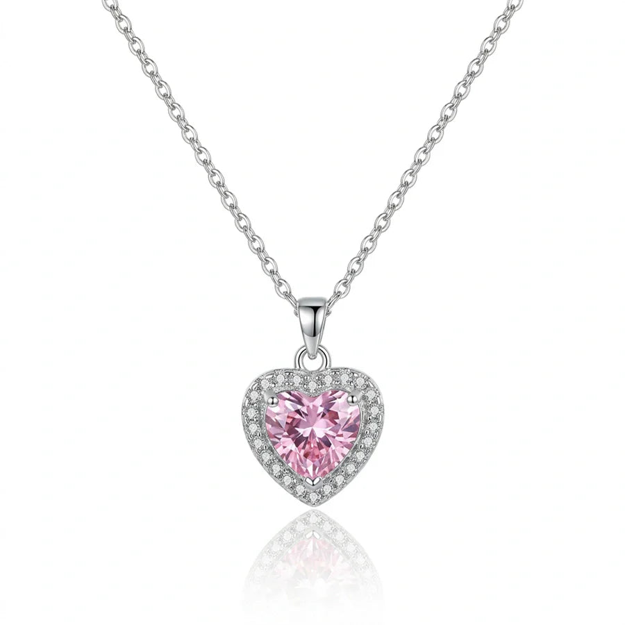 BOITE AMOUR ÉTERNEL ROSE AVEC COLLIER CŒUR ROSÉ