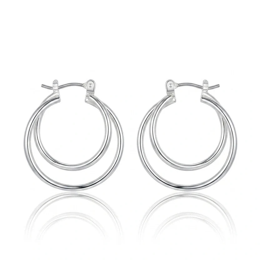 BOUCLES D'ORIELLES DOUBLES TORSADÉES