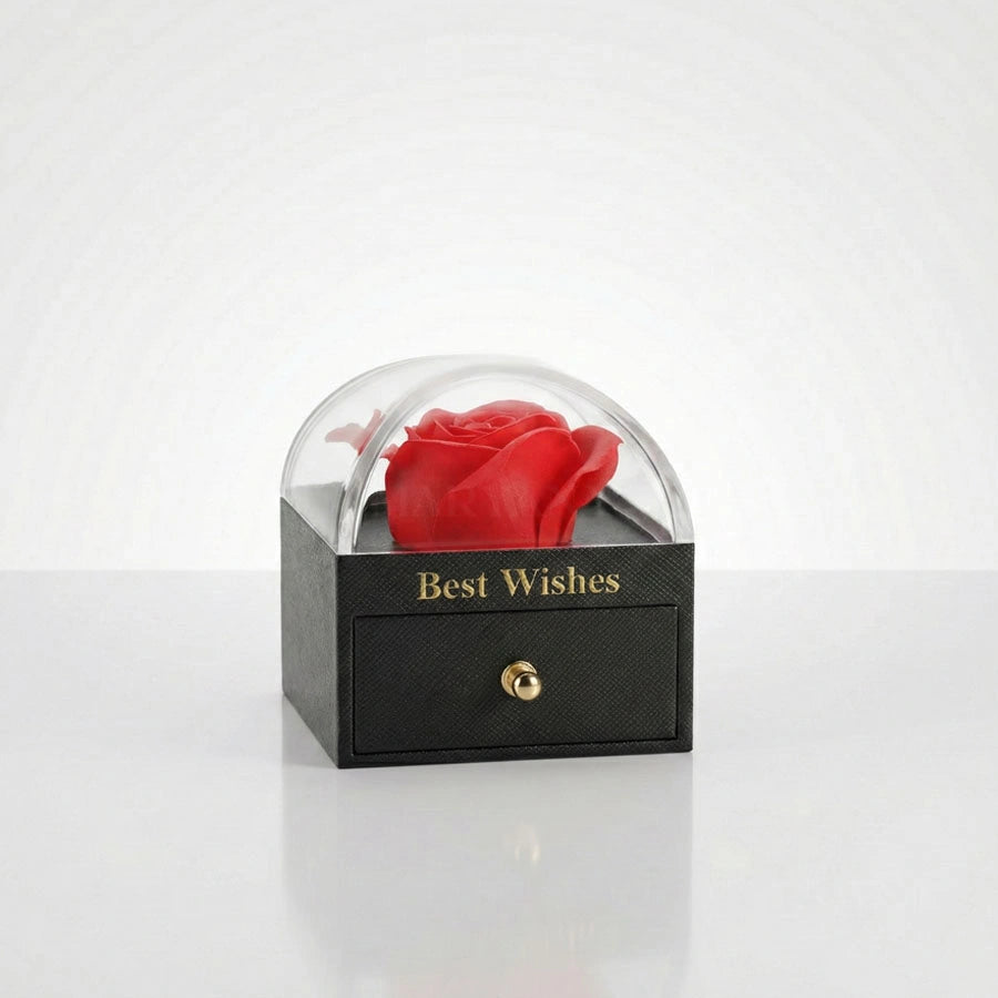 BOITE AMOUR ETERNEL NOIRE AVEC COLLIER RUBY BOW