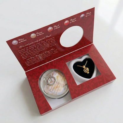 COLLIER CŒUR AVEC PERLE EN BOÎTE CADEAU