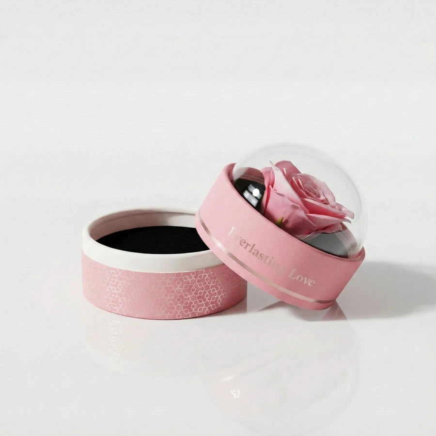 BOITE FLEUR ETERNA ROSE AVEC PACK ANGE D’AMOUR ÉTERNEL