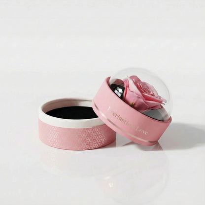 BOITE FLEUR ETERNA ROSE AVEC PACK ANGE D’AMOUR ÉTERNEL