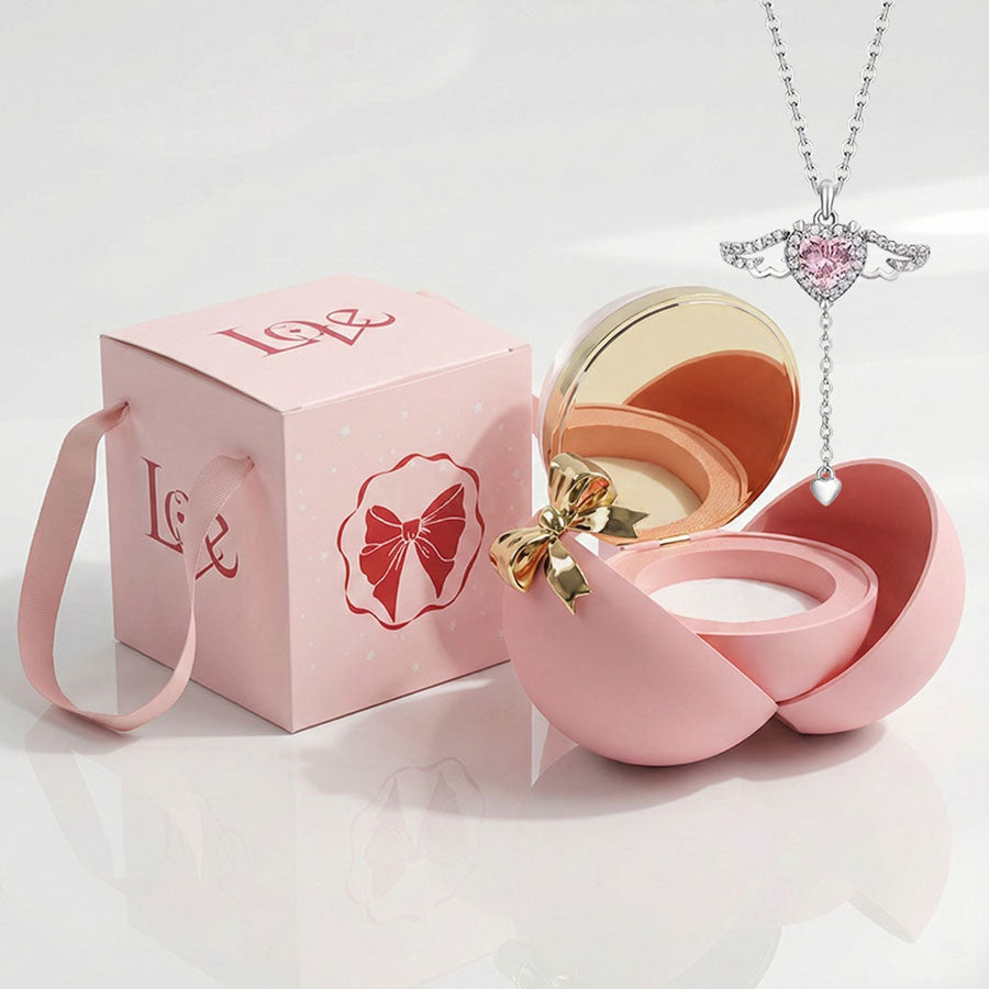 BOÎTE LA SPHÈRE MAGIQUE ROSE AVEC COLLIER ANGE D’AMOUR