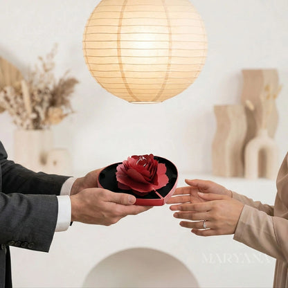 BOÎTE CŒUR EN FLEURS AVEC BAGUE CŒUR PRÉCIEUX