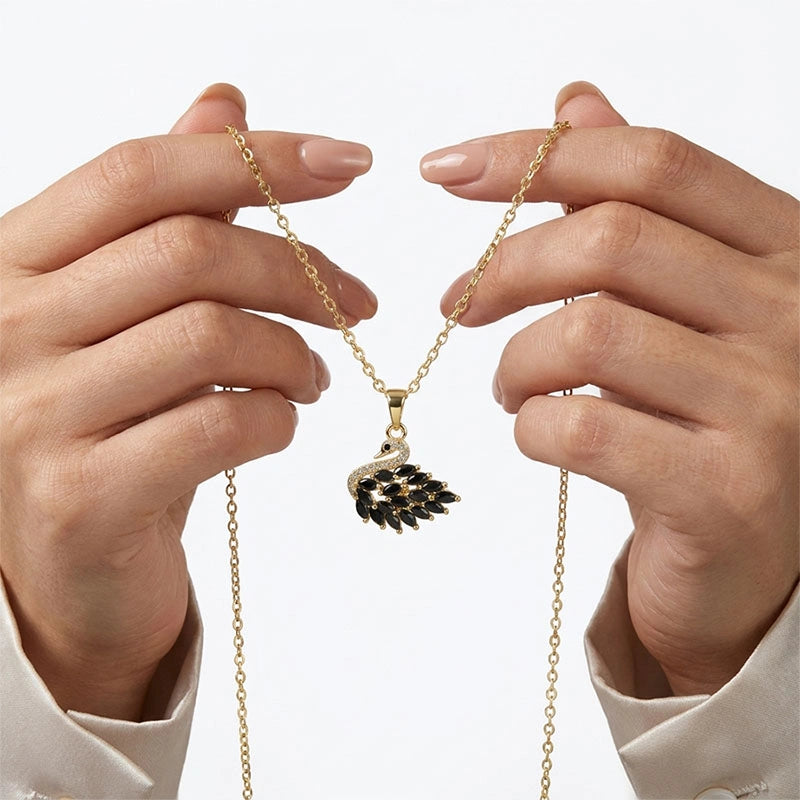 BOITE AMOUR INTEMPOREL AVEC COLLIER CYGNE IMPÉRIAL