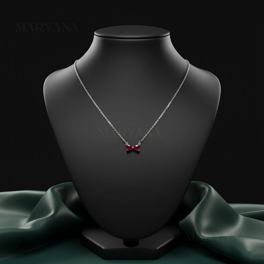 BOITE AMOUR ETERNEL NOIRE - COLLIER RUBY BOW