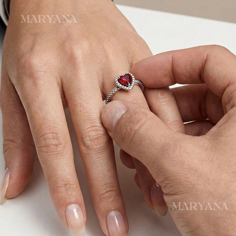 BOITE AMOUR ÉTERNEL NOIRE AVEC BAGUE CŒUR PRÉCIEUX ROGE