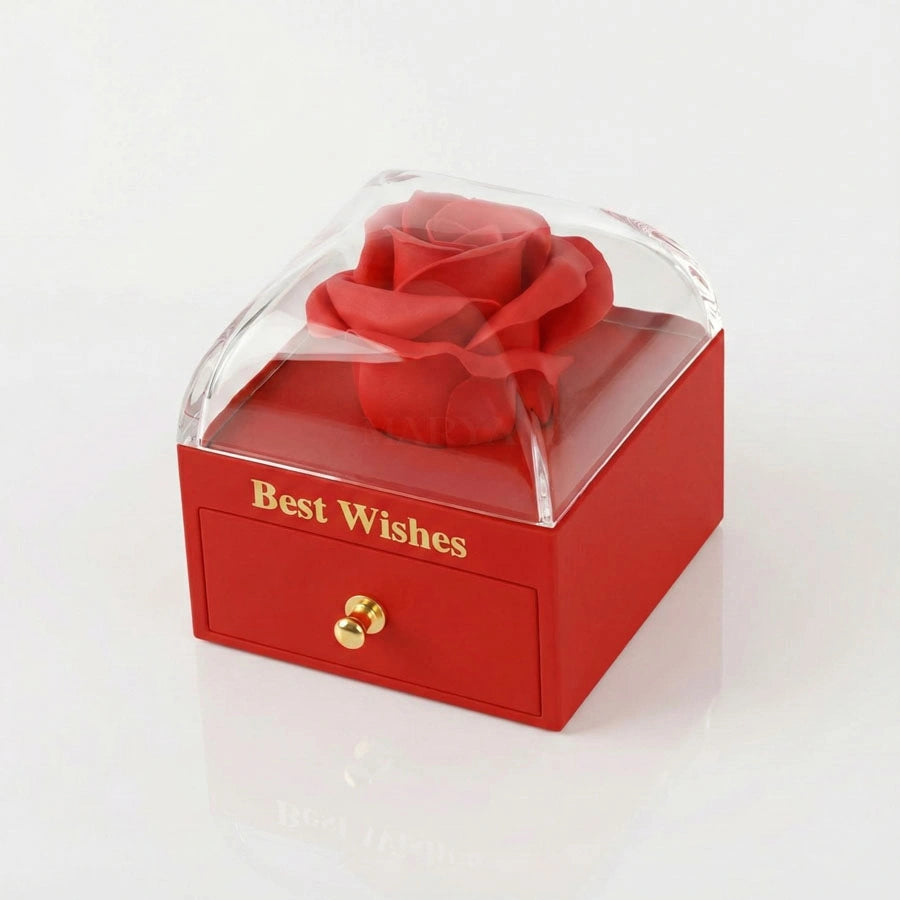 BOITE AMOUR ÉTERNEL ROUGE AVEC COLLIER ANGE D'AMOUR
