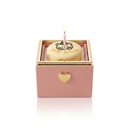 BOITE SURPRISE ROUGE  AVEC ROSE CŒUR PRÉCIEUX ROSE