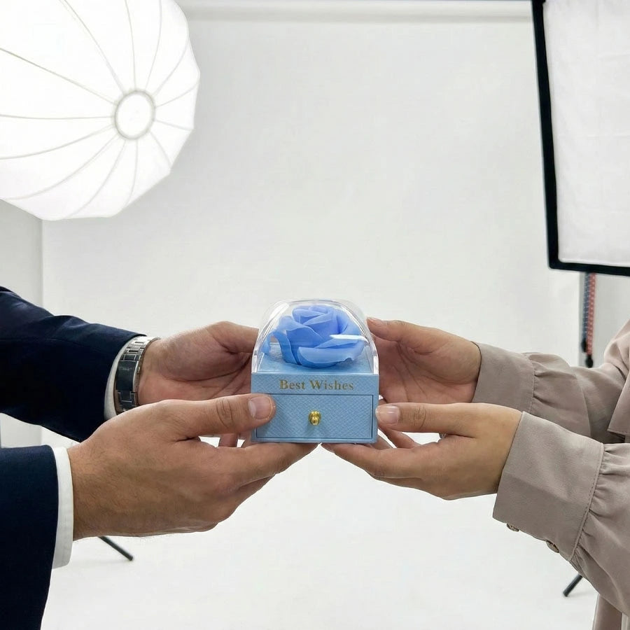 BOÎTE AMOUR ÉTERNEL BLEU AVEC COLLIER OCEAN SHELL