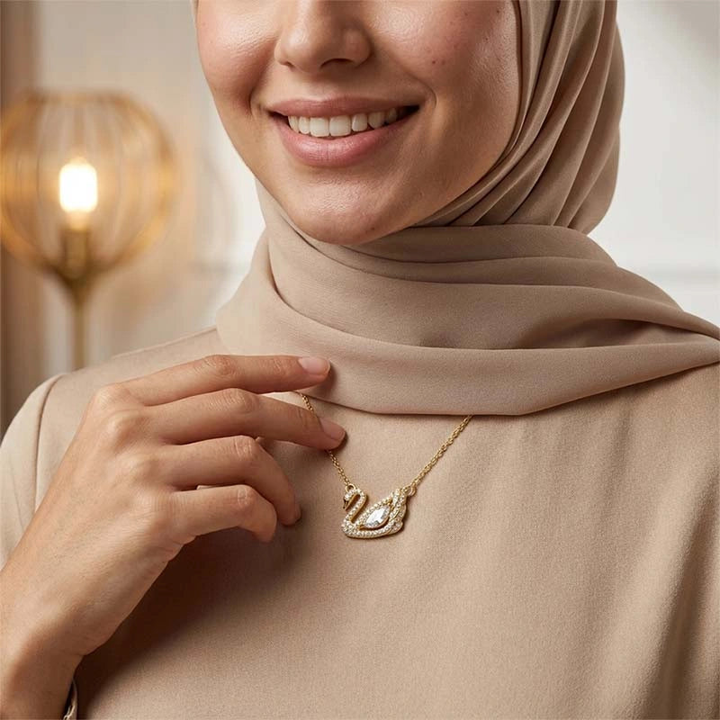 BOITE AMOUR INTEMPOREL AVEC COLLIER CYGNE