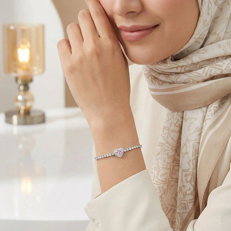 BOÎTE EN ROYAL ROSE AVEC GOURMETTE CŒUR ROSÉ ÉTERNEL