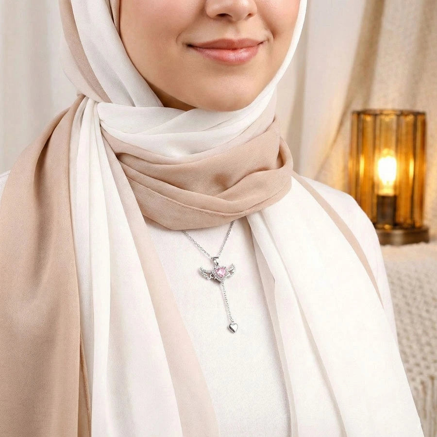 BOITE AMOUR ÉTERNEL ROUGE AVEC COLLIER ANGE D'AMOUR