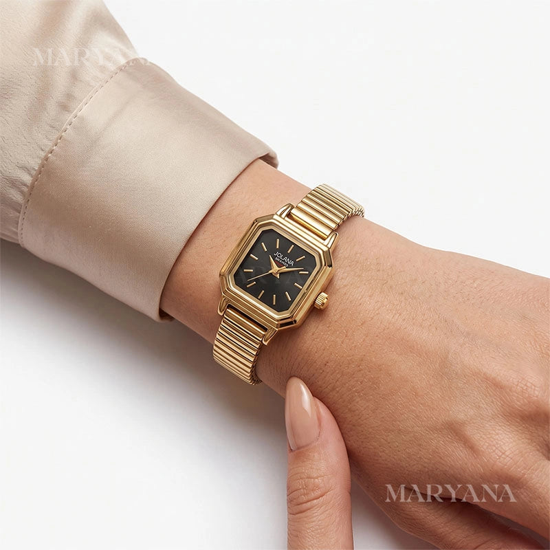 MONTRE VELVET NOIR DORÉ/N