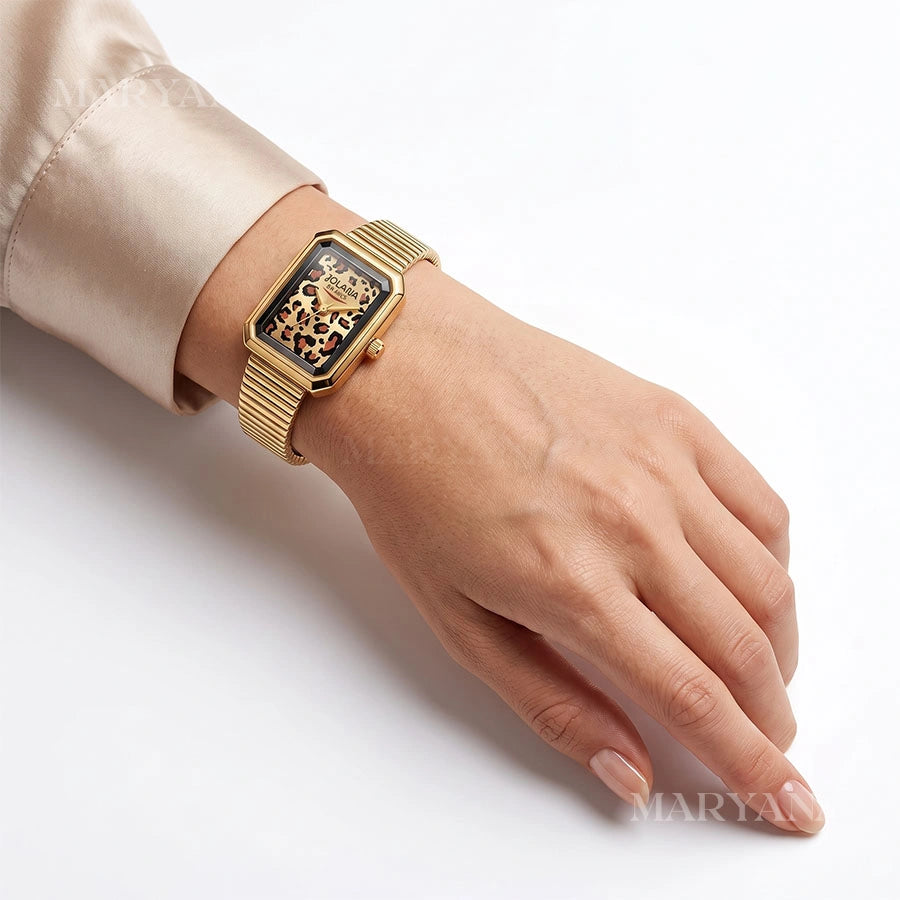 MONTRE LÉOPARD ROYAL DORÉ