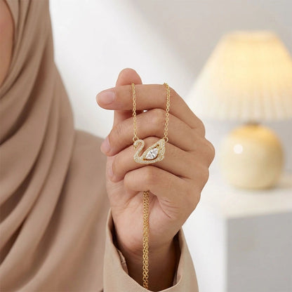 BOITE AMOUR INTEMPOREL AVEC COLLIER CYGNE