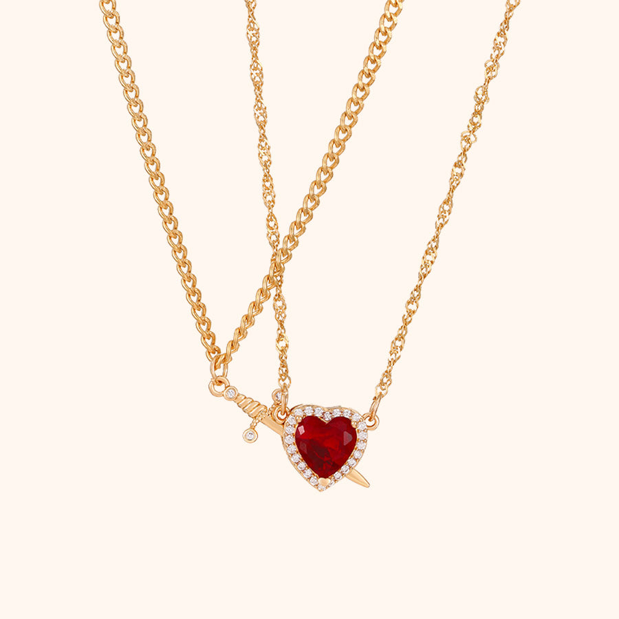 BOÎTE AMOUR ÉTERNEL – COLLIER CŒUR ET ÉPÉE (2 PIÈCES)