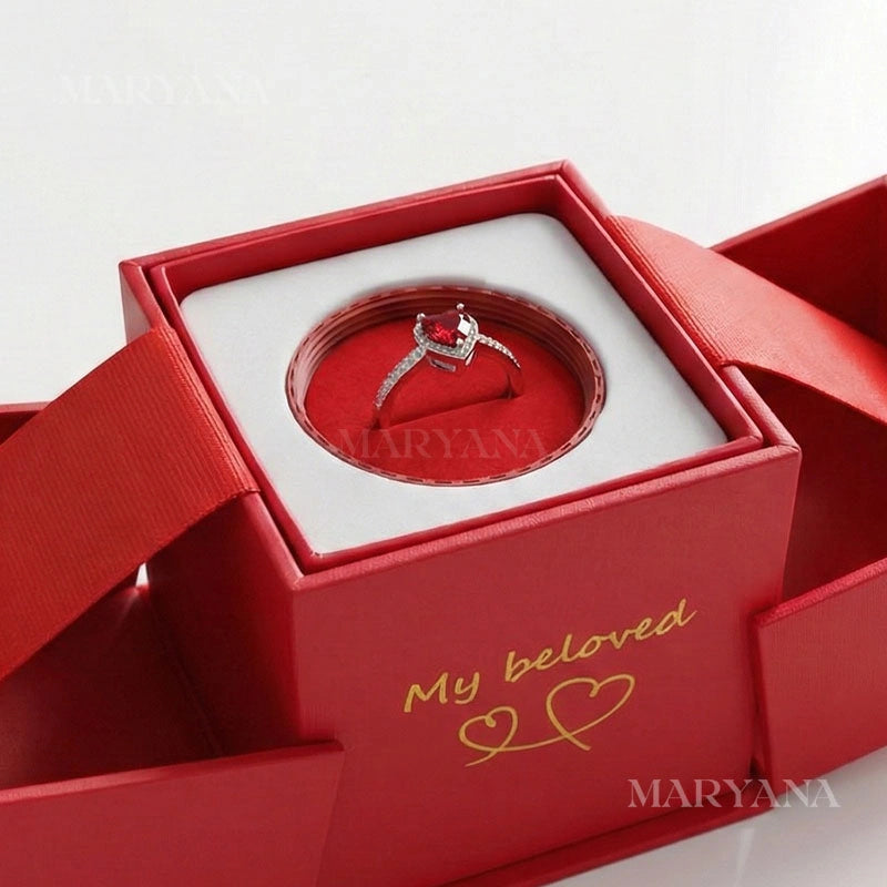 BOÎTE ÉCRIN D’AMOUR AVEC BAGUE CŒUR PRÉCIEUX