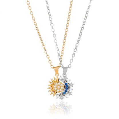 BOITE SPHÈRE MAGIQUE ROUGE AVEC COLLIER SOLEIL ET LUNE