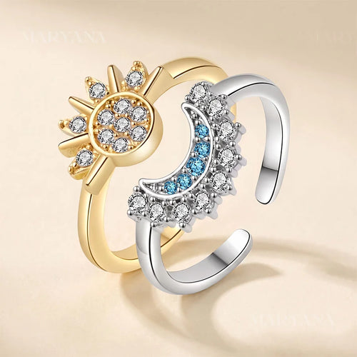 BAGUE SOLEIL ET LUNE