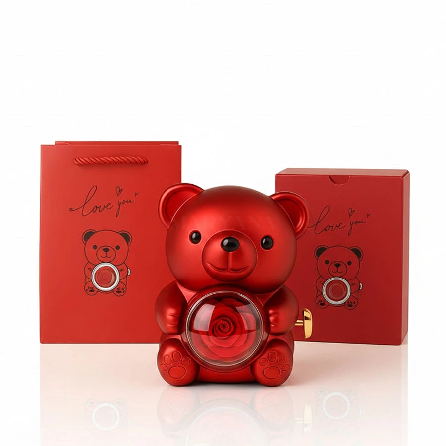 BOÎTE DOUDOU ROSE AVEC COLLIER DOUBLE CŒUR