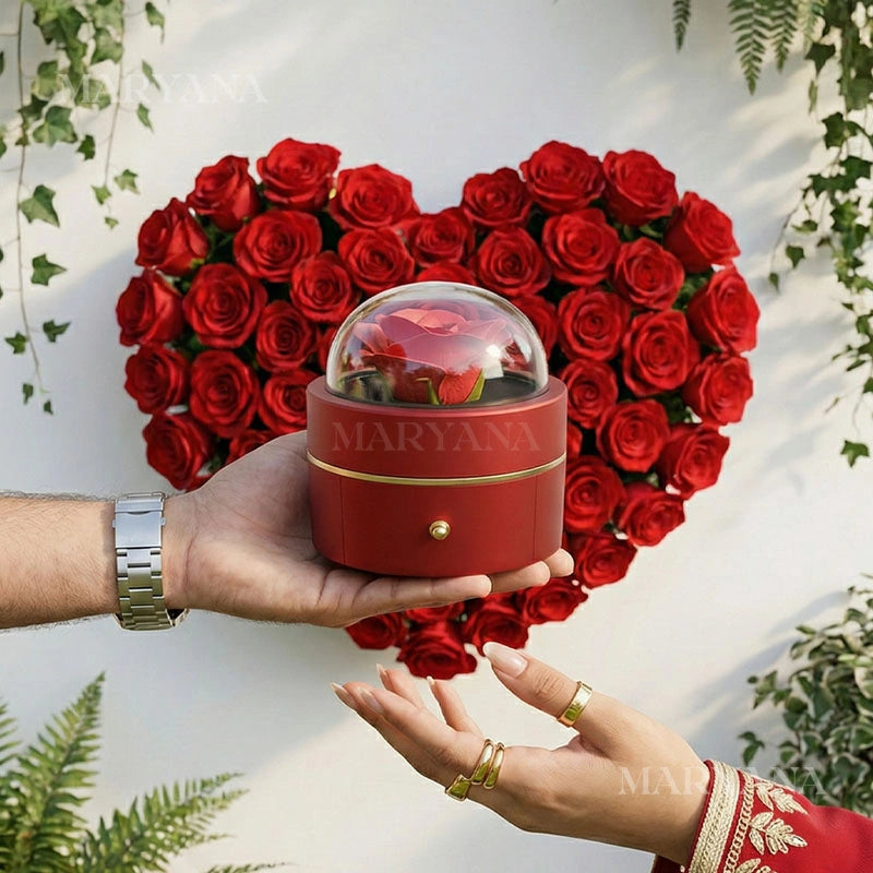 BOÎTE BLOOM LUXE AVEC COLLIER CŒUR INFINI