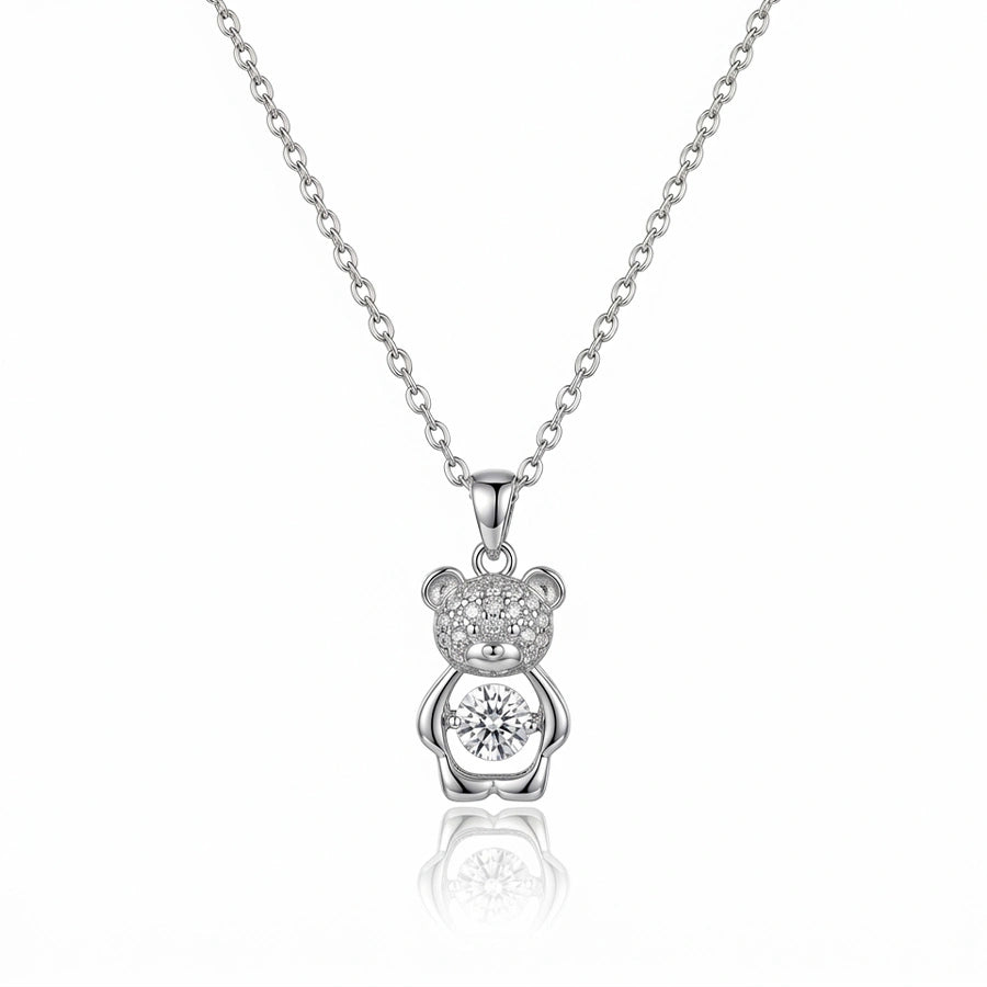 COLLIER OURS EN PELUCHE EN ARGENT
