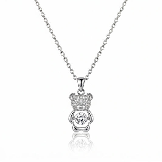 COLLIER OURS EN PELUCHE EN ARGENT