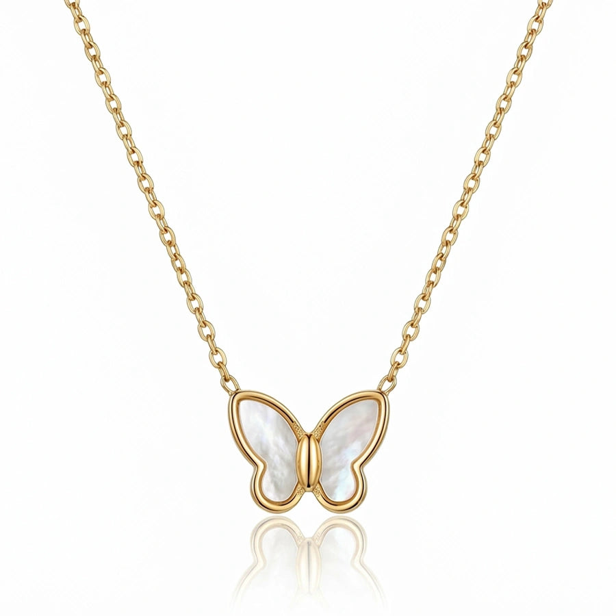COLLIER PENDENTIF PAPILLON EN COQUILLAGE
