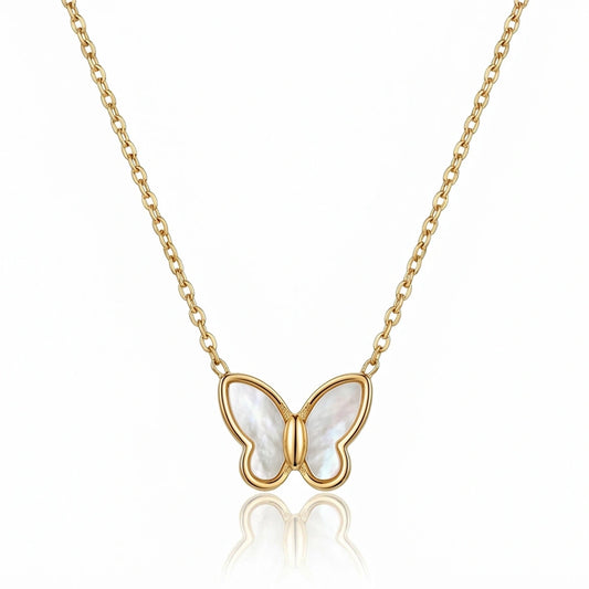 COLLIER PENDENTIF PAPILLON EN COQUILLAGE