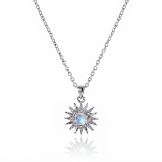 COLLIER TOURNESOL EN ARGENT