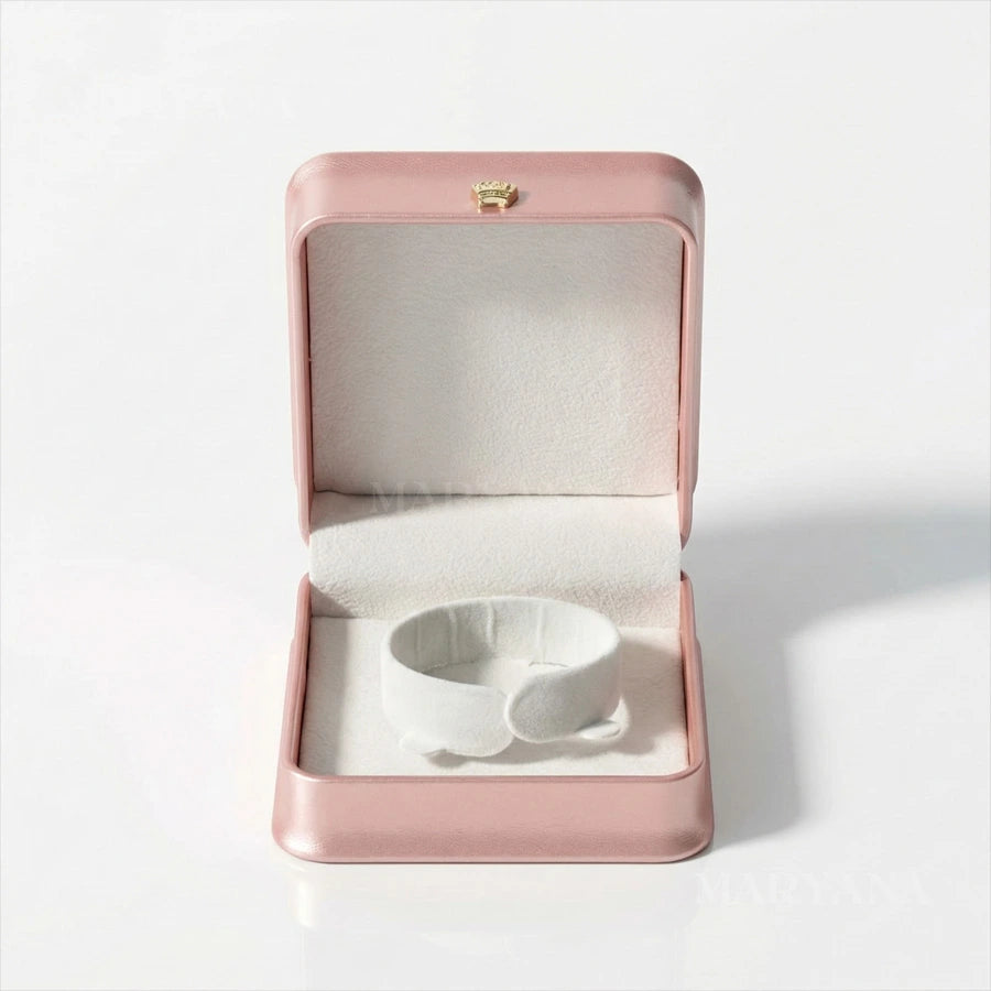 BOÎTE EN ROYAL ROSE AVEC GOURMETTE CŒUR ROSÉ ÉTERNEL