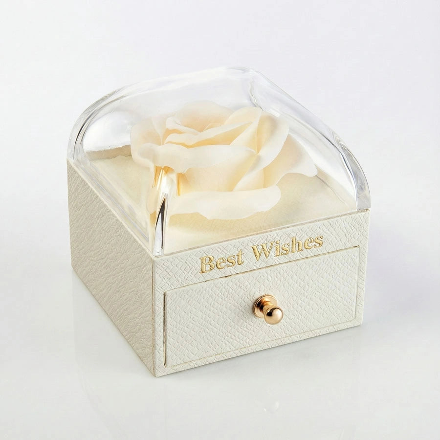 BOÎTE AMOUR ÉTERNEL BLANC AVEC COLLIER CŒUR ET ÉPÉE (2 PIÈCES)