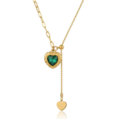 COLLIER COEUR ÉMERAUDE