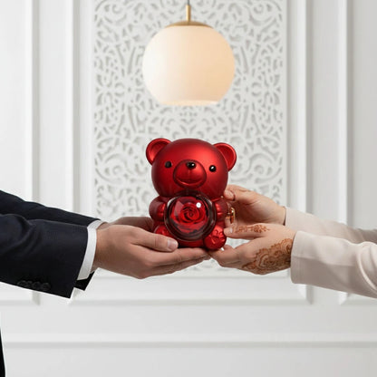 BOÎTE DOUDOU ROSE AVEC COLLIER DOUBLE CŒUR