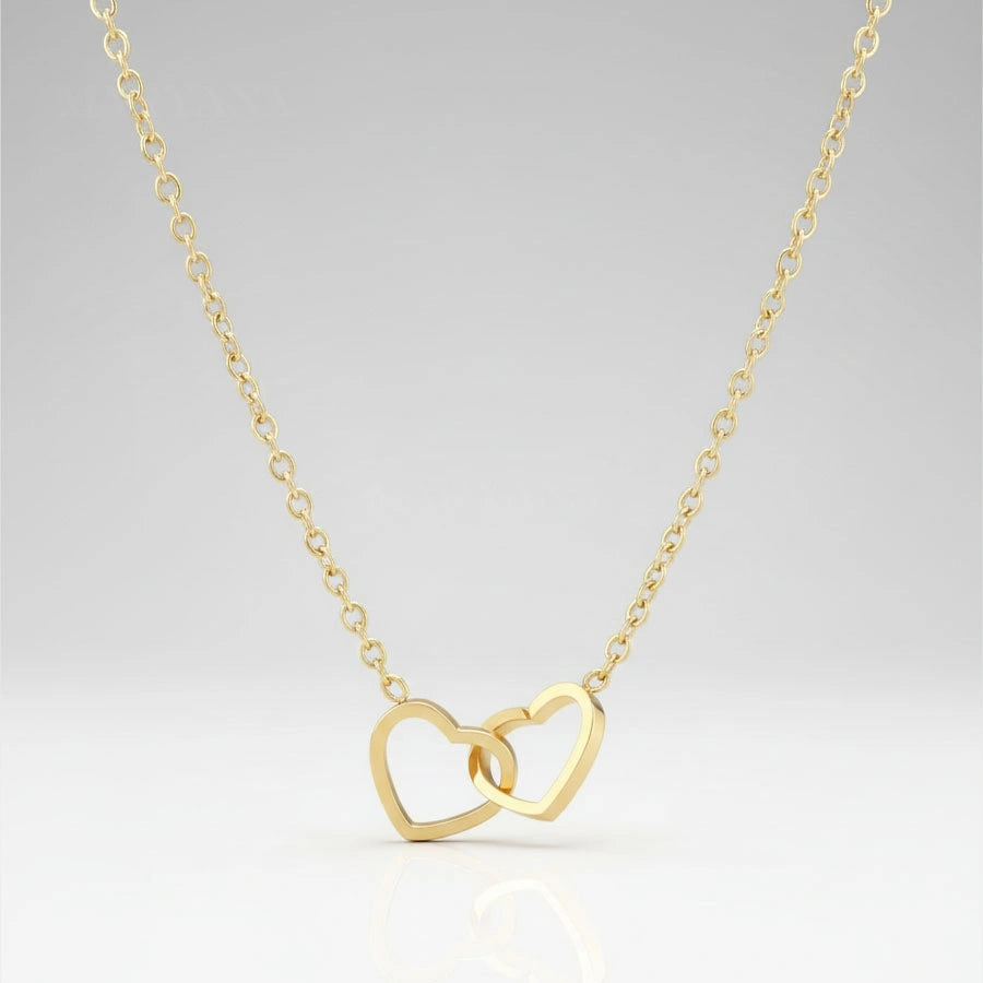 BOÎTE DOUDOU ROSE AVEC COLLIER DOUBLE CŒUR