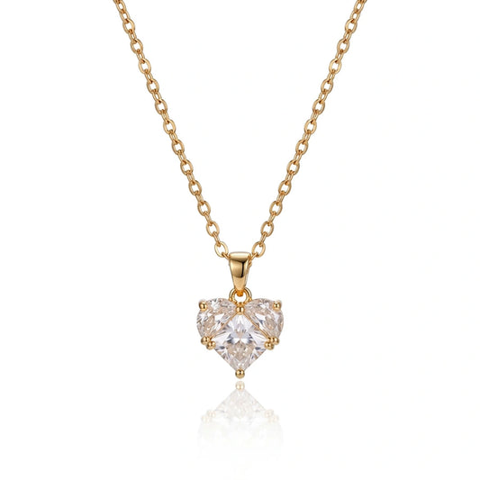 COLLIER COEUR EN BLANC CRISTAL