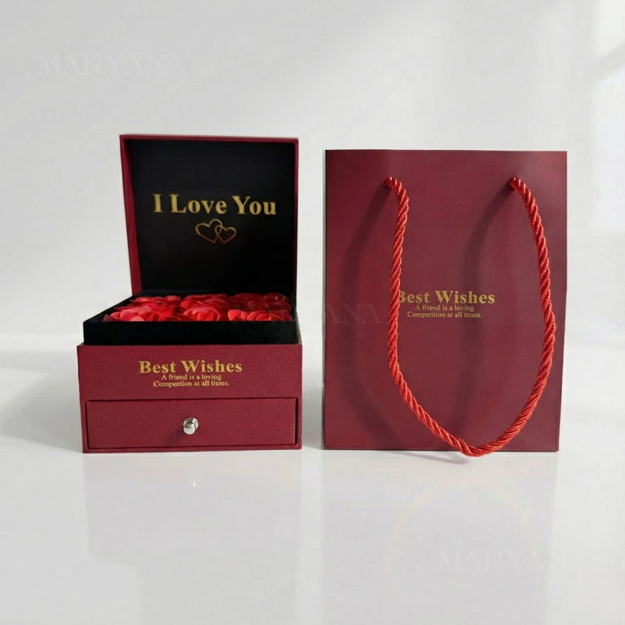 BOITE I LOVE YOU PRESTIGE AVEC COLLIER CŒUR PRÉCIEUX