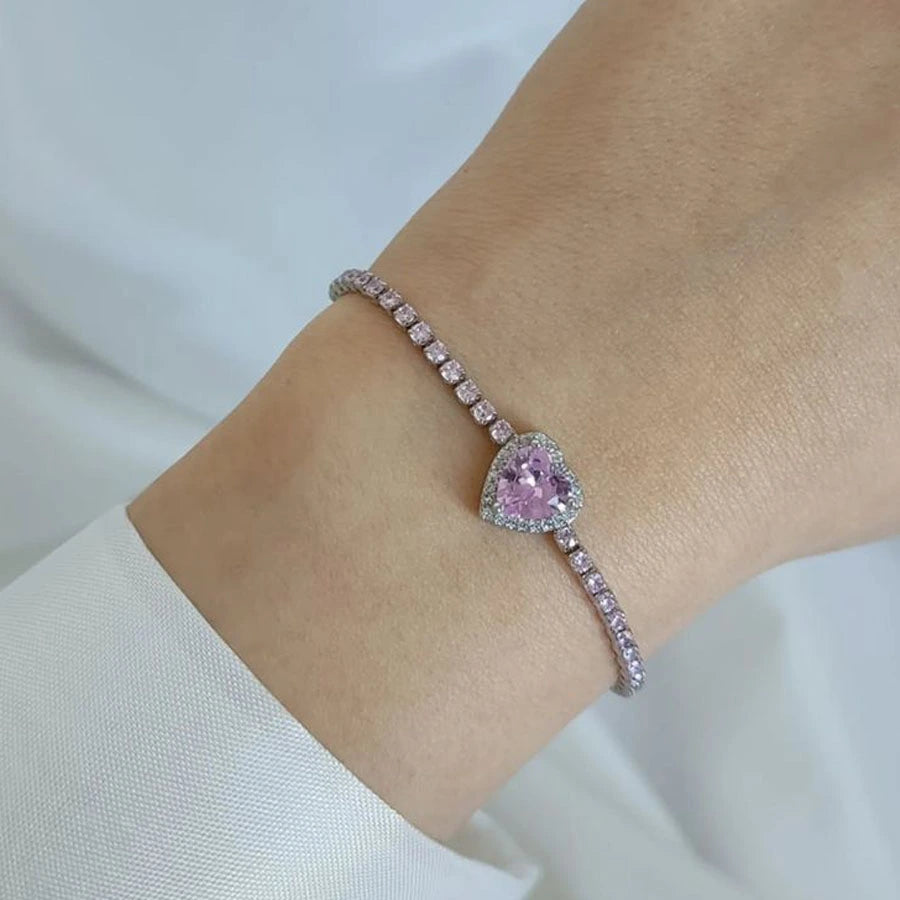 GOURMETTE CŒUR ROSÉ ÉTERNEL AJUSTABLE