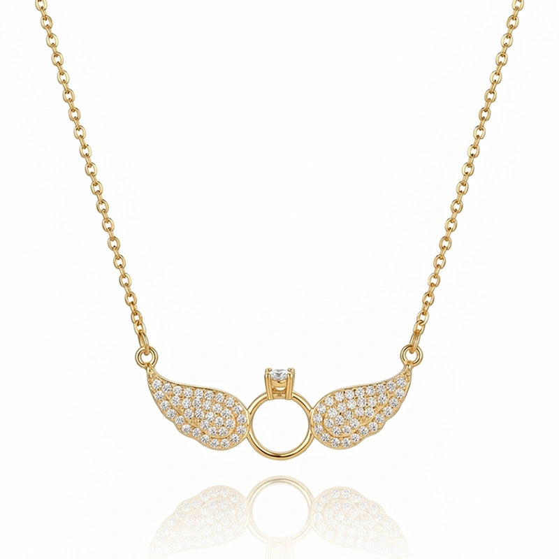 COLLIER MODE ANGE AILES ANNEAU