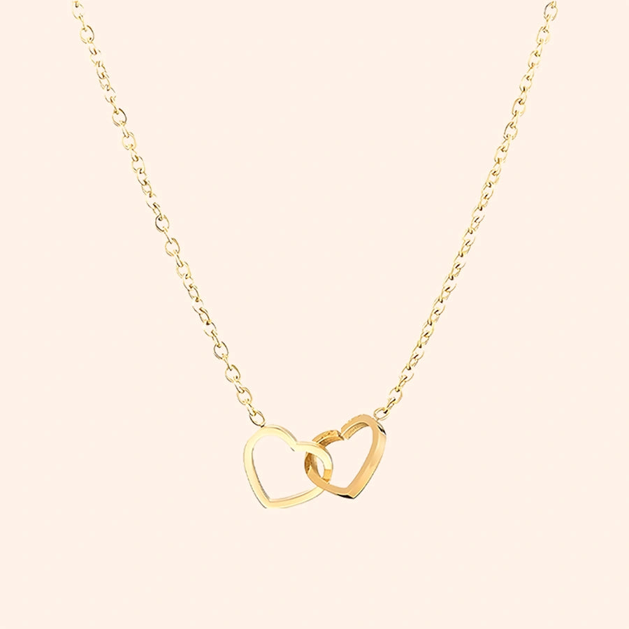 BOÎTE DOUDOU ROSE AVEC COLLIER DOUBLE CŒUR