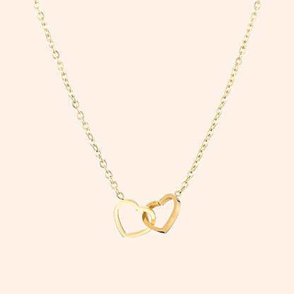 BOÎTE DOUDOU ROSE AVEC COLLIER DOUBLE CŒUR