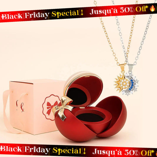 COFFRET SPHÈRE MAGIQUE – COLLIER SOLEIL ET LUNE (2 PIÈCES)