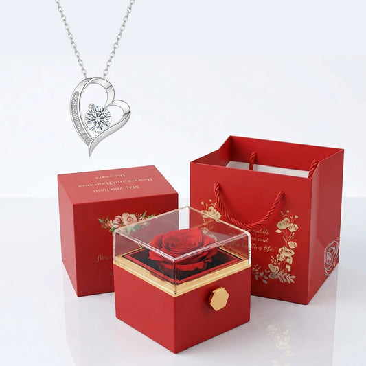 BOITE CHARME PRESTIGE AVEC COLLIER CŒUR PRÉCIEUX